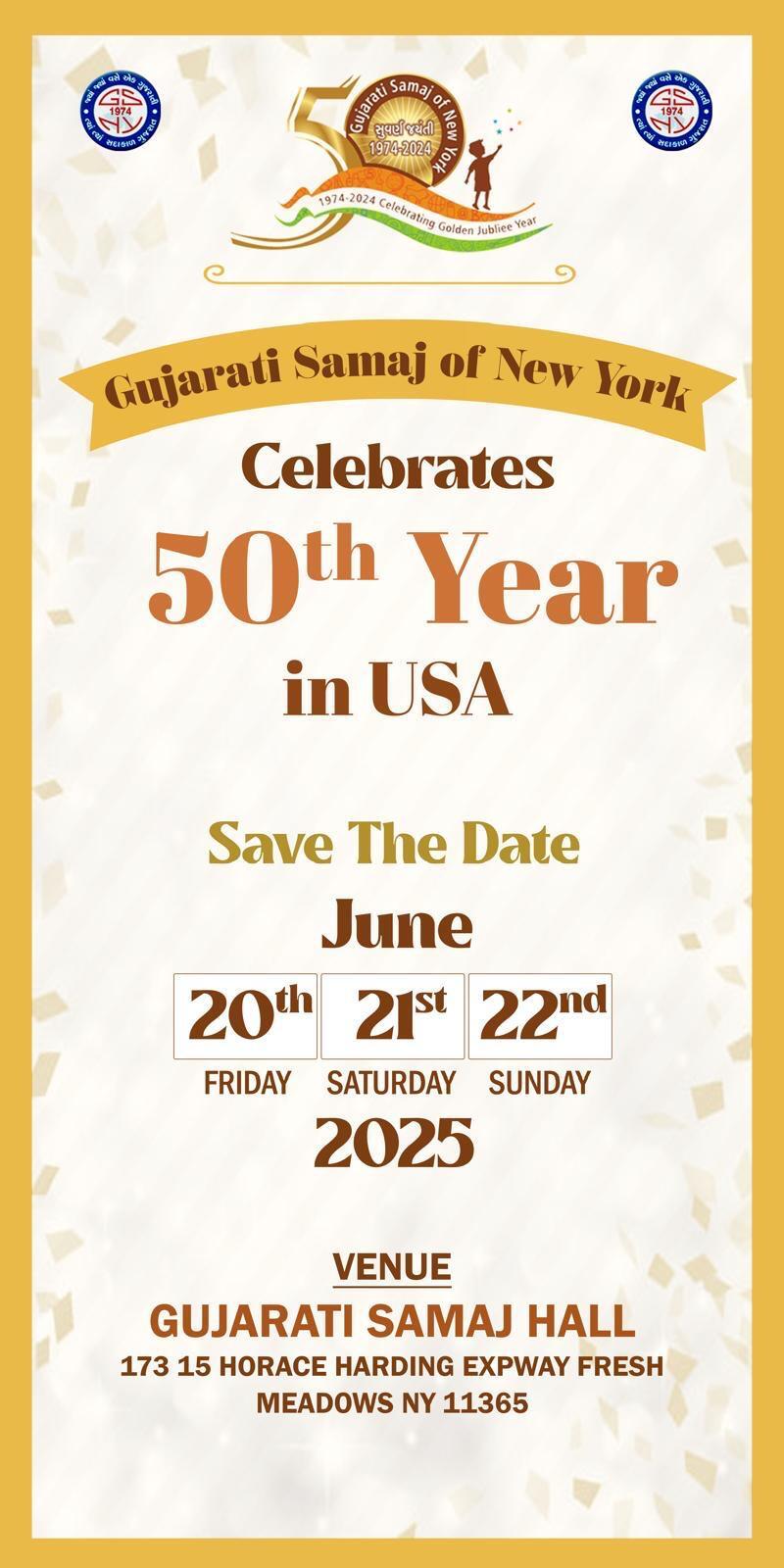Gujarati Samaj of New York - 50th Year Celebration