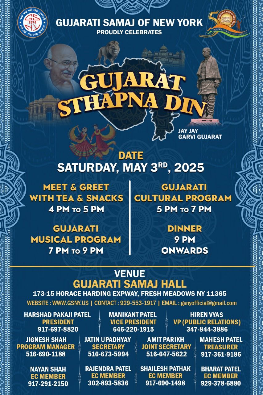 Gujarat Sthapna Din Celebration – Gujarati Samaj of New York