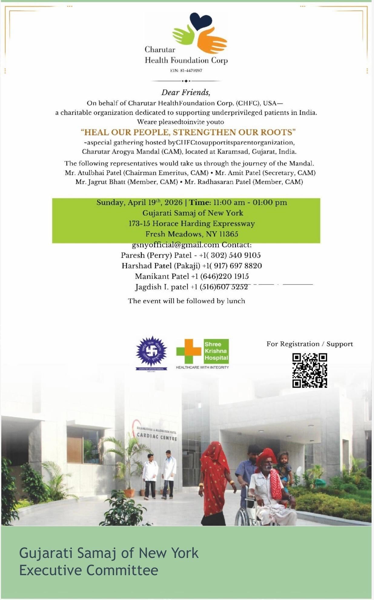 Heal Our People, Strengthen Our Roots” – Community Gathering by Charutar Health Foundation Corp